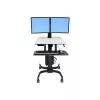 Ergotron WorkFit-C Podwójna Stacja Robocza Siedząco-Stojąca - Wózek na 2 Monitory LCD/Klawiatura/Mysz/CPU - Szary, Czarny - Rozmiar ekranu: 55,9 cm (22 inch) - Interfejs montażowy: 100 x 100 mm, 75 x 75 mm