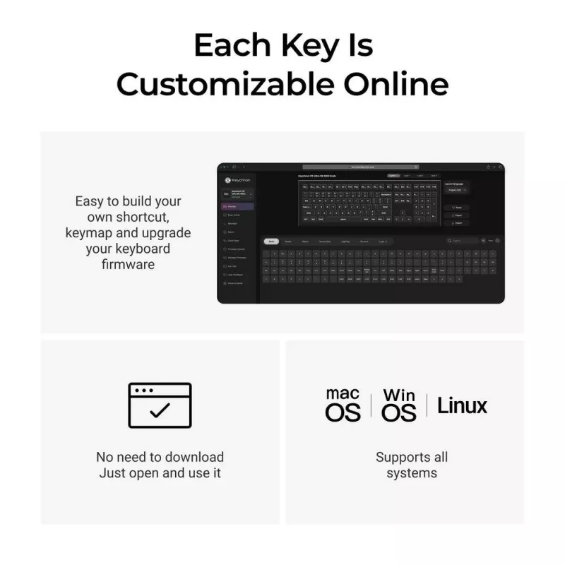 Klawiatura mechaniczna Keychron V6 Ultra 8K — Pełnowymiarowa 100% QWERTY, Bluetooth, RGB, Czarna