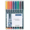 Marker permanentny Staedtler 317 WP8 Czarny Niebieski Brązowy Zielony Pomarańczowy Czerwony Fioletowy Żółty 8 szt.