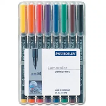 Marker permanentny Staedtler 317 WP8 Czarny Niebieski Brązowy Zielony Pomarańczowy Czerwony Fioletowy Żółty 8 szt.