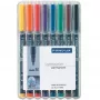 Marker permanentny Staedtler 317 WP8 Czarny Niebieski Brązowy Zielony Pomarańczowy Czerwony Fioletowy Żółty 8 szt.