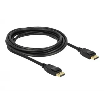 Kabel DisplayPort Delock — DisplayPort (wtyk) do DisplayPort (wtyk) — 3 m — zatrzaskowy — czarny