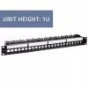 Qoltec 54516 panel krosowy do szafy rack 19 cali, 24 porty, 1U, UTP, czarny