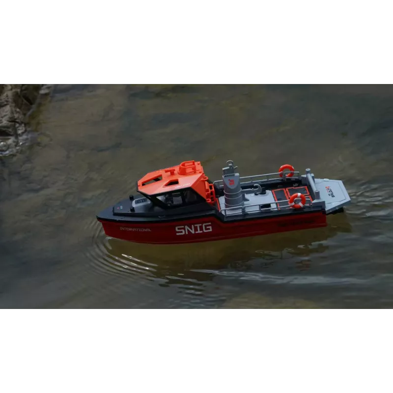 Amewi Rescue Boat 26117 — Bezszczotkowy napęd odrzutowy, 320 mm, czarno-czerwony