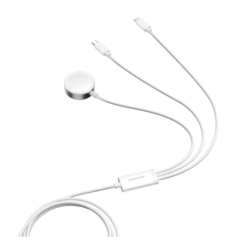 Magnetyczna ładowarka Joyroom S-IW008 Lightning USB-C 5V 1,2 m biały kabel