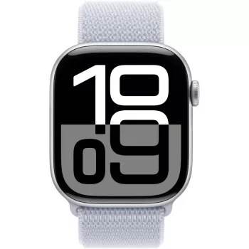 APPLE Watch Series 10 GPS 46mm srebrna aluminiowa koperta z pętlą sportową niebieski Cloud