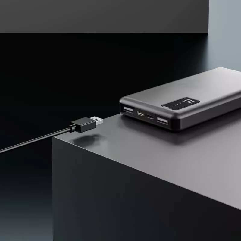 Powerbank Extralink EPB-098B 10000 mAh, LiPo, 2× USB-A + 1× USB-C, czarny