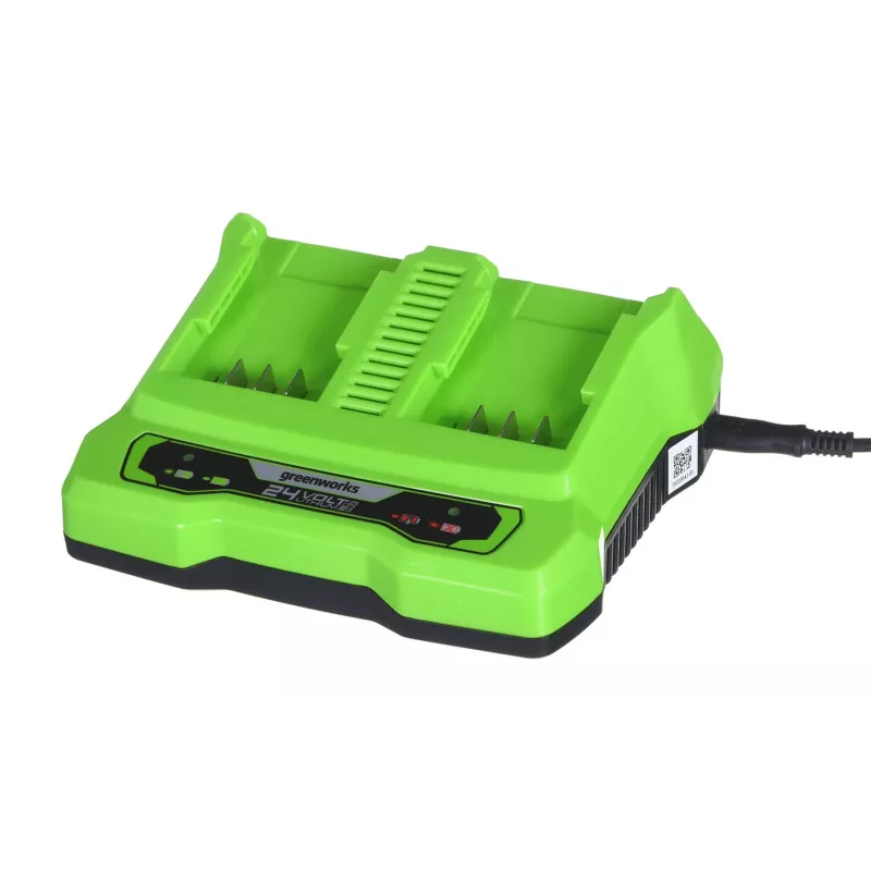 Ładowarka do akumulatorów GreenWorks G24X2UC2 dwuslotowa 24V Li‑Ion, 4A, 2 ogniwa, szybkie ładowanie