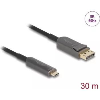 Aktywny kabel optyczny DELOCK USB-C na DisplayPort 30 m (model 81609)