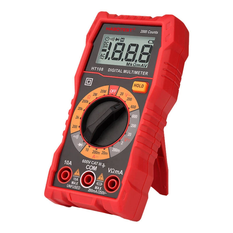 Multimetr Habotest HT108L — DC do 600V, AC do 600V, zakres 10A