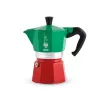Kawiarka Bialetti La Mokina 0005650 — aluminiowy ekspres do kawy na kuchenkę w kolorze zielonym/czerwonym/srebrnym