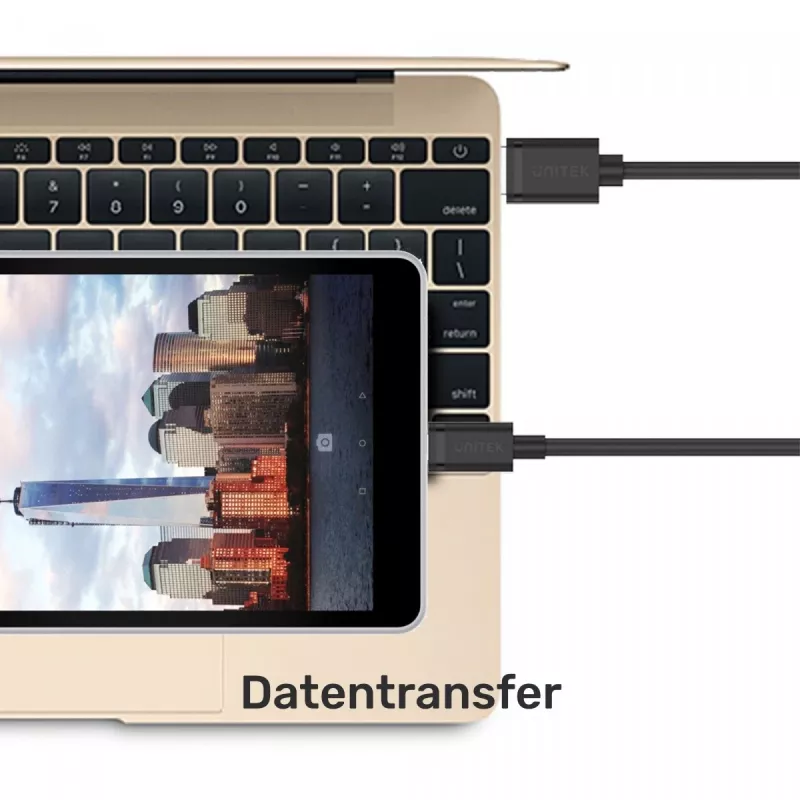 Kabel USB-A na USB-C Unitek C14068BK, 2 m, USB 2.0, czarny, wtyk-wtyk