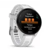 Smartwatch GARMIN Forerunner 165 — GPS, AMOLED 1,2 cala, 4 GB, 5 ATM, 11 dni pracy na baterii, szara koperta, biały pasek