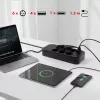 Listwa zasilająca MACLEAN MCE389 B — 6 gniazd, 4×USB-A + 1×USB-C, 110–240 V, 2,1 A, 2500 W, kabel 1,5 m, czarna