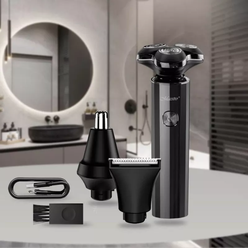 Zestaw do golenia Maestro MR-676 3-w-1 USB ładowalny kompaktowa konstrukcja