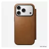 Etui z klapką Nomad Modern Leather Folio do iPhone 17 Pro, skóra + aluminium, 6,3 cala (16 cm), Tan, 3 kieszenie na karty