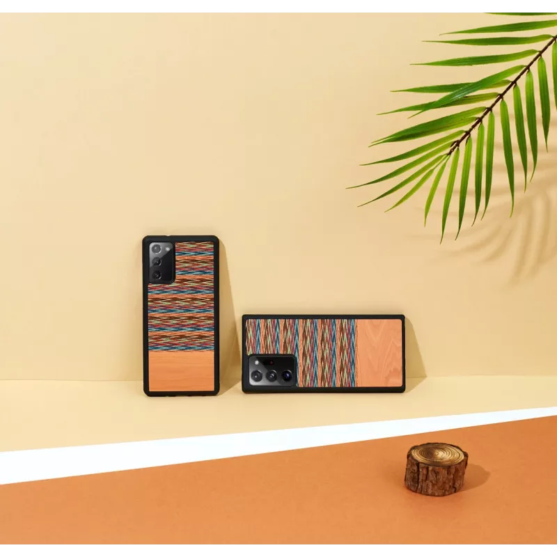 Etui na smartfon man and wood Galaxy Note 20 Ultra brązowa krata czarne