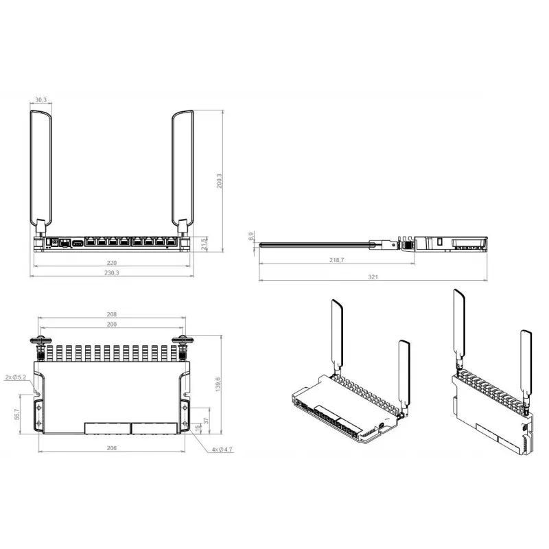 Router bezprzewodowy Mikrotik L009UiGS-2HaxD-IN Gigabit Ethernet Pojedyncze pasmo (2,4 GHz) Czerwony