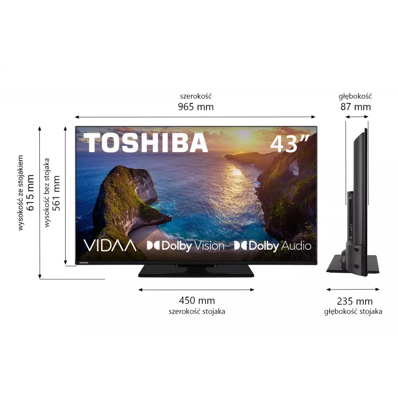 TV Toshiba 43UV3463DG 43 cale 4K Ultra HD DLED 3840 x 2160