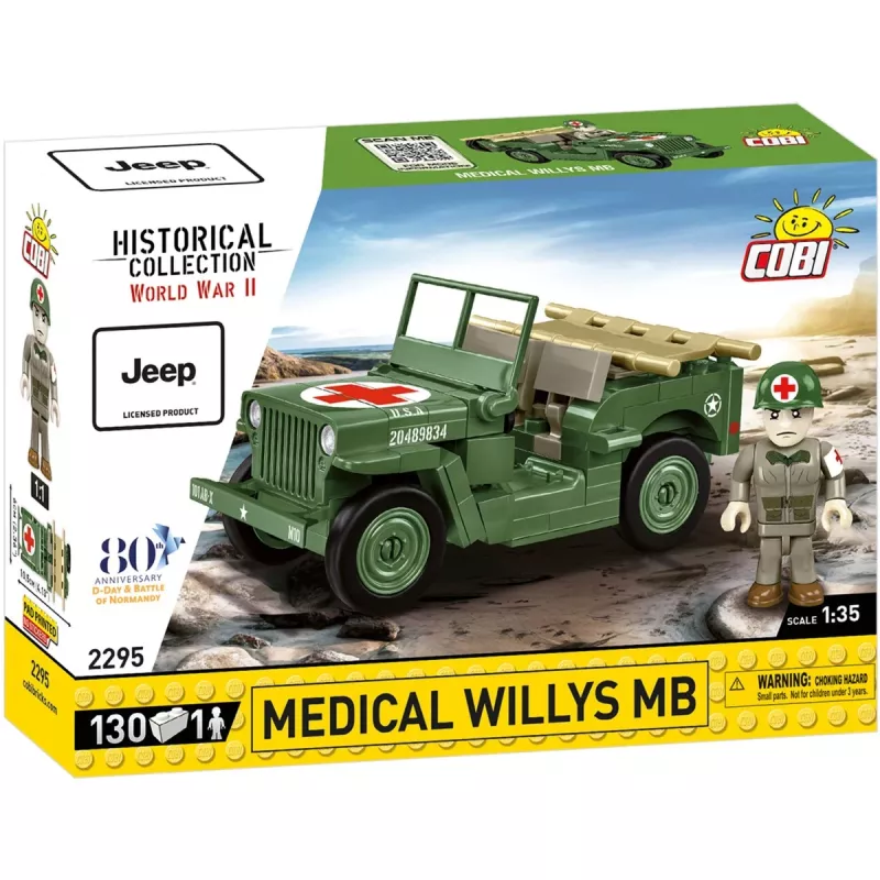 Klocki konstrukcyjne COBI Medical Willys MB 130 elementów 6 lat