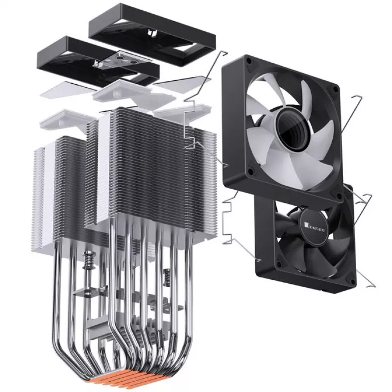 Chłodzenie procesora Jonsbo CR-1400 DV2 z wentylatorem 120 mm, czarne