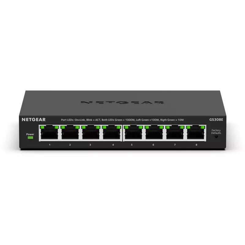 NETGEAR GS308E Managed L2/L3 Gigabit Ethernet (10/100/1000) Czarny