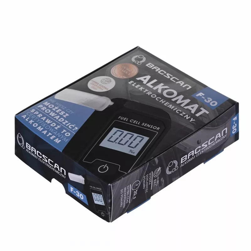 HI-TECH MEDICAL BACSCAN F-30 alkomat 0 - 4% 1% Czarny