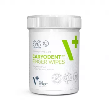 VETEXPERT Caryodent Finger Wipes, chusteczki do czyszczenia zębów dla psów i kotów, 50 szt.