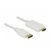 Adapter kabla wideo DeLOCK 83817 1m DisplayPort HDMI Biały