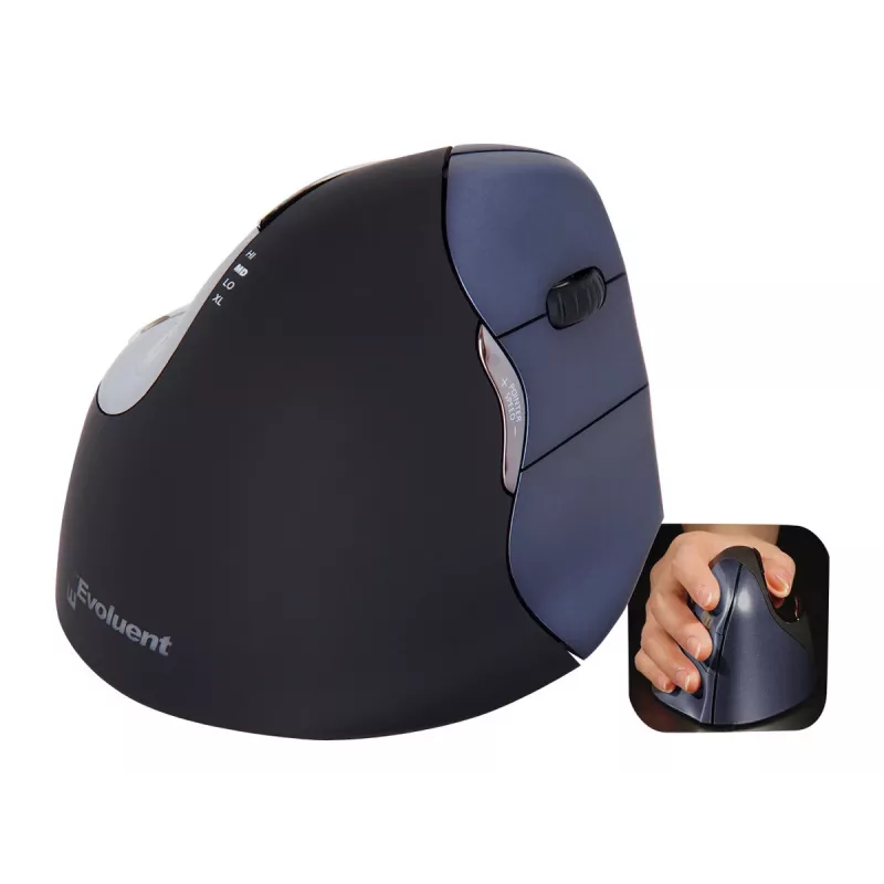 Evoluent VerticalMouse 4 Right - Vertikale Maus - Für Rechtshänder - Laser - 6 Tasten - kabellos - 2.4 GHz - kabelloser Empfänger (USB)