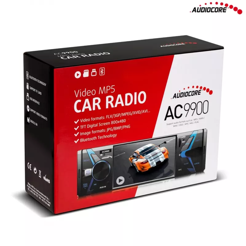 Audiocore AC9900 MP5 AVI DivX Bluetooth zestaw głośnomówiący + pilot