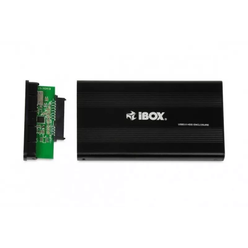 Obudowa HDD IBOX HD-02 Czarna na dyski SATA 2,5 cala, USB 3.2 Gen 1 (Type-A), jednokieszeniowa, metalowa