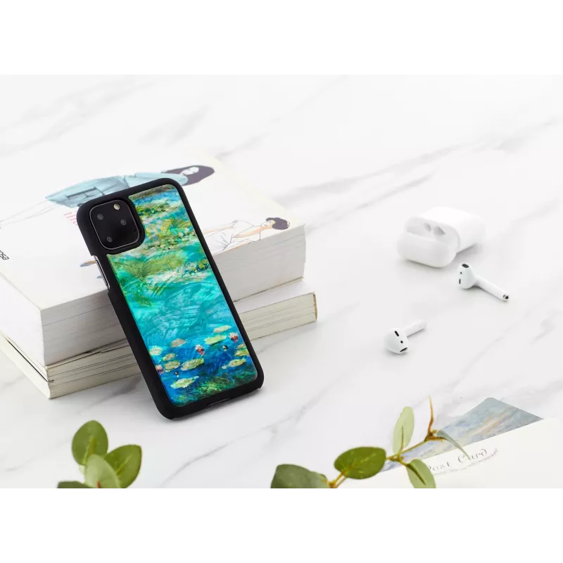 Etui na smartfona iKins do iPhone 11 Pro — wzór lilii wodnych, czarny