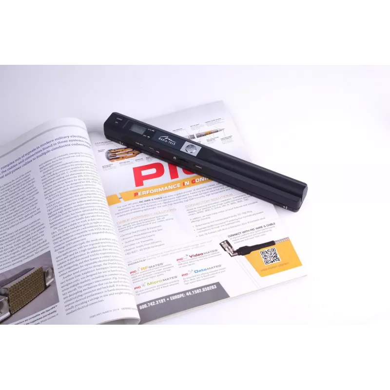 Skaner piórkowy MEDIA-TECH MT4090, czarny, Wyświetlacz LED, USB 2.0, MicroSD, Bateria AAA