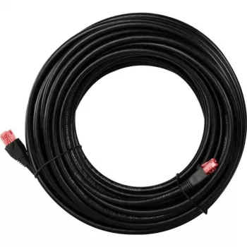Goobay CAT 6 Outdoor-Patch Cable, U/UTP, Black, 10 m - Copper Material, PE Outer Jacket (55432)