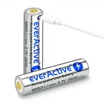 bateria everActive 18650 3.7V Li-ion 2600mAh micro USB with protection BOX