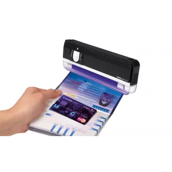 Safescan 40H Przenośny Wykrywacz Fałszywych Pieniędzy Sprawdzający Banknoty, Karty Kredytowe i Dowody Osobiste - UV Sprawdzacz Pieniędzy do Nowych Banknotów - Wykrywacz Fałszywych Banknotów
