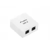 LANBERG Puszka natynkowa RJ-45 Cat6 OU6-0002-W biała, 2 gniazda, 30×54×57 mm