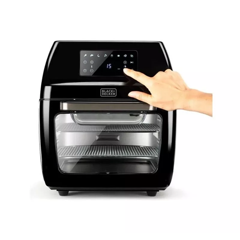 Frytkownica beztłuszczowa Black & Decker BXAFO1200E — 12 L, 1700 W, sterowanie dotykowe, 40–200°C, rożen, pieczenie i smażenie
