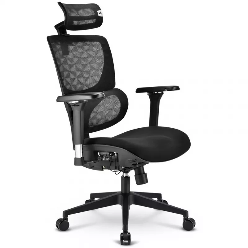 Fotel biurowy Sharkoon OfficePal C40 — czarny, ergonomiczny design, regulowana wysokość