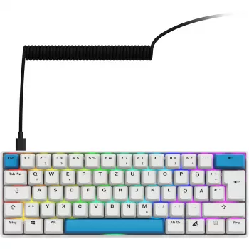 Klawiatura Sharkoon SGK50 S4 Domowa USB QWERTZ Niemiecka Biała 60% RGB LED