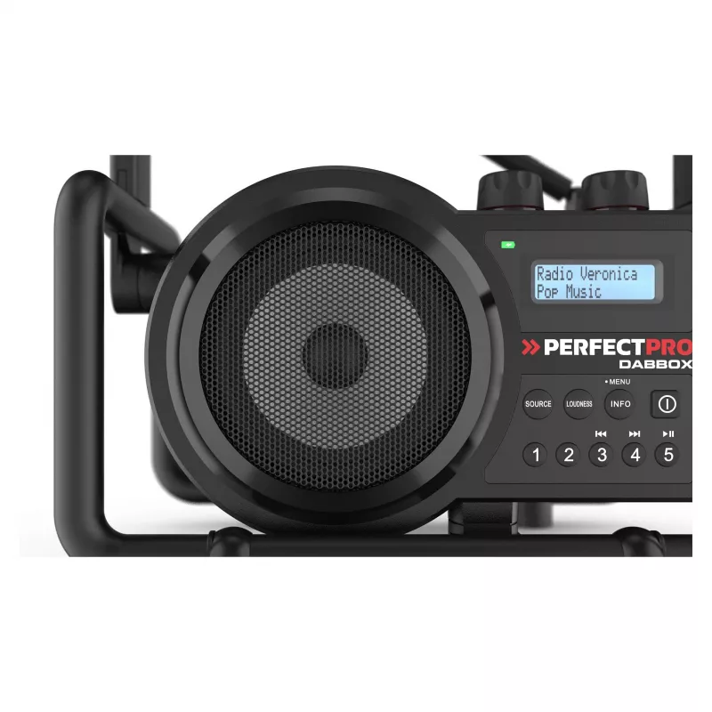 Perfectpro DABBOX Radio budowlane DAB+ FM AUX Bluetooth odporne na wstrząsy