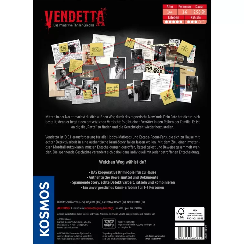 Masters of Crime: Vendetta, gra planszowa
