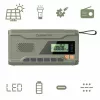 Przenośne radio FM MANTA RDI401G z panelem słonecznym, korbką dynamo, akumulatorem 4000–4500 mAh, wyjściem USB 5 V, 3 W, latarką