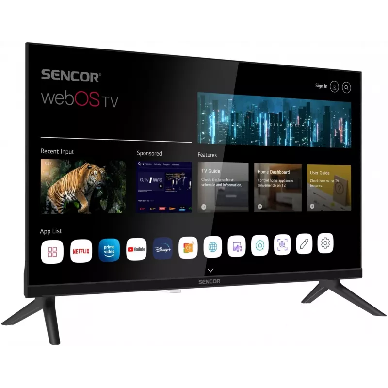 Telewizor LED Smart Display 24 cale SENCOR SLE 24S830MB — rozdzielczość HD, klasa energetyczna E