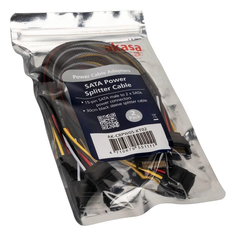 Kabel Y zasilania SATA Akasa - 30 cm, 2 szt. - Kabel - cyfrowy/danych