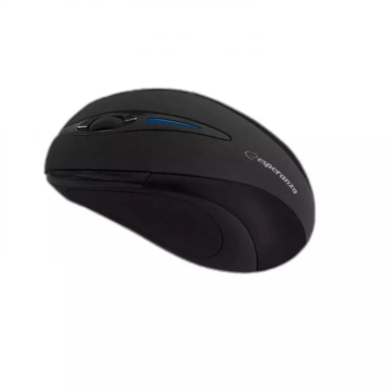 Mysz bezprzewodowa RF ESPERANZA EM101K, symetryczna, 1000 DPI, 2,4 GHz, nano odbiornik USB, czarna
