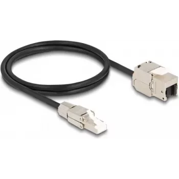 Kabel DeLOCK z wtykiem RJ45 do samodzielnego montażu na module Keystone RJ45 Kat.6A 1 m