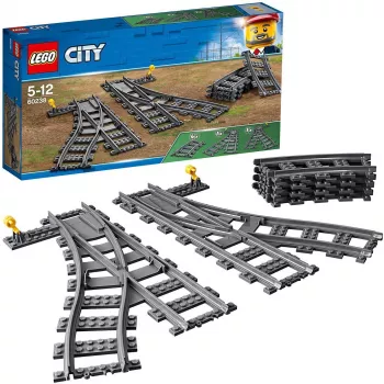 Zestaw klocków konstrukcyjnych LEGO City 60238 – zwrotnica kolejowa i akcesoria do zestawów