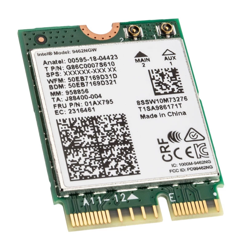 Karta Intel Dual-Band Wireless-AC 9462, WLAN + Bluetooth 5.1 - M.2/A-E-key, CNVi